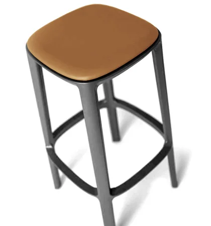 Outdoor Backless Stacking Bar Stool Upholstered Seat Option