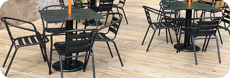 Outdoor Umbrella Round Table Bases Installation
