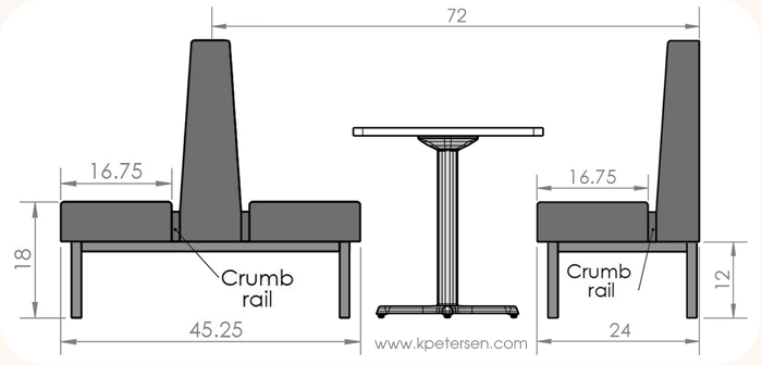 Outdoor Upholstered Booths Dimensions