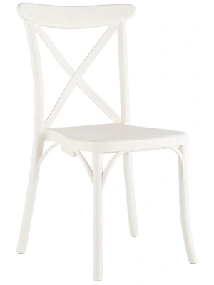 Bentwood Style Outdoor Polypropylene Stacking Restaurant Chair White