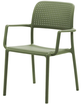 Outdoor Perforated Polypropylene Restaurant Stacking Armchair