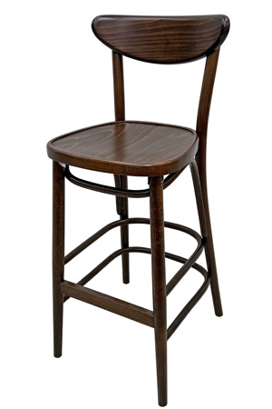 Oval Back Bentwood Bar Stool Front View