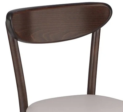 Upholstered Oval Back Bentwood Chair Backrest Detail