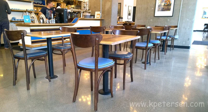 Upholstered Oval Back Bentwood Chairs Cafe Installation