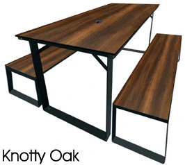 Picnic Table With Benches Knotty Oak Set