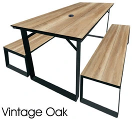 Picnic Table With Benches Vintage Oak Set