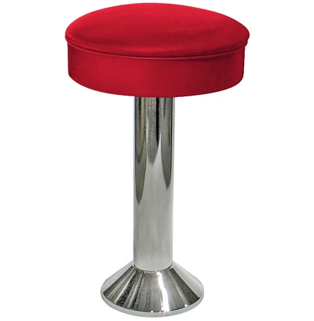 Plain Rim Upholstered Seat Counter Stool With Chrome Base