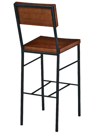 Plank Back Steel Bar Stool