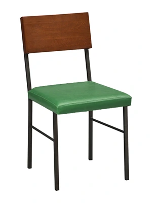 Plank Back Steel Restaurant Chair Upholstered Seat