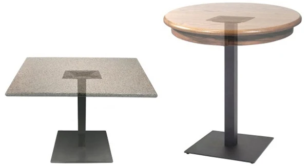 Square Plate Steel Restaurant Table Bases