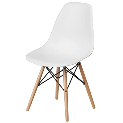 Budget Polypropylene Shell Chair With Wood Frame Front View