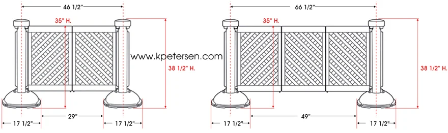 Portable Resin Fencing General Dimensions