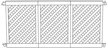 Portable Resin Fencing Three Panel Section Drawing
