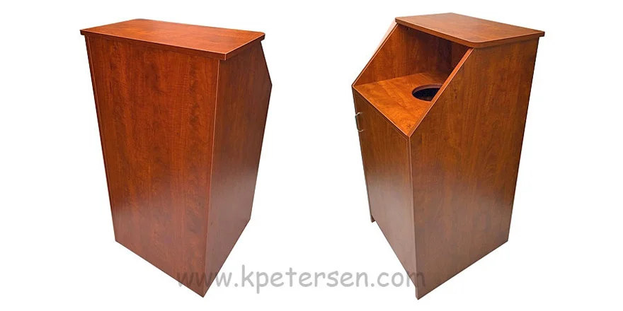 Quick Ship Top Drop Waste Receptacle Decorative Laminate All Four Sides