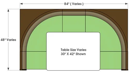 Restaurant Booth - Half Circle Typical Style Plan View