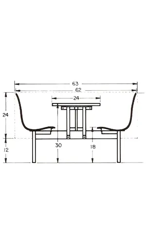 Restaurant Booth Layout Dimensions Elevation View