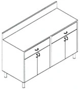 Double Restaurant Storage Cabinet 2 Drawers