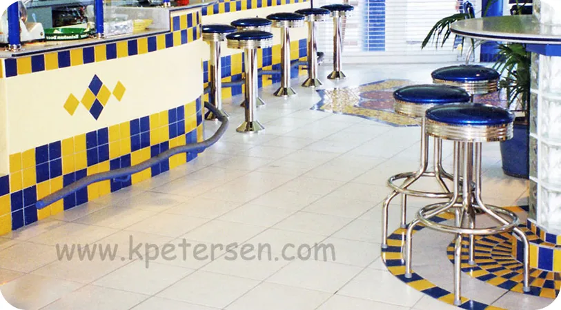 Retro Chrome Bar Stools Restaurant Installation