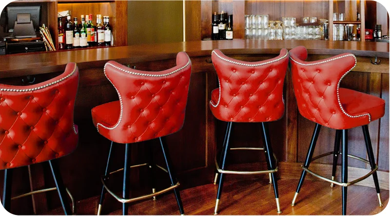 Retro Nail Trim Back Bar Stools Installation