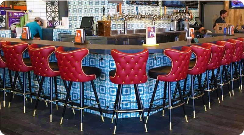 Retro Nail Trim Back Bar Stools Installation 2