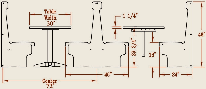 Roadhouse Hideout Style Wood Booths Depth And Booth Opening Dimensions