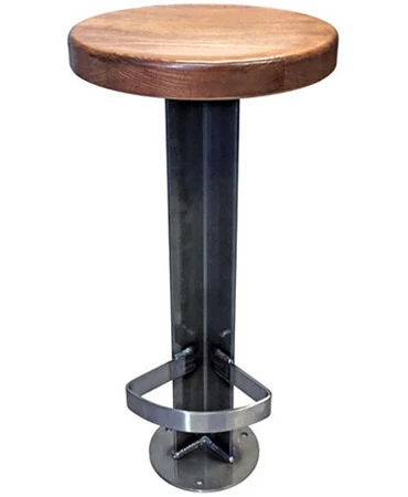 Rust Belt Industrial Style Soda Fountain Counter Stool With Solid Ash Seat