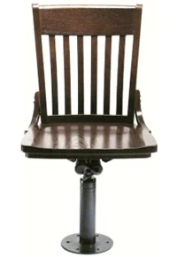 Oak Schoolhouse Bolt Down Swivel Side Chair Front View
