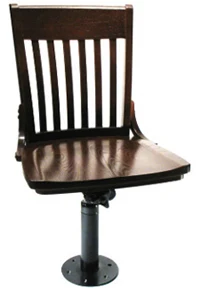 Oak Schoolhouse Bolt Down Swivel Side Chair Front - Side View