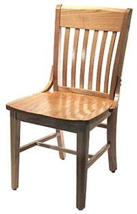 Oak Schoolhouse Chair Front-Side View