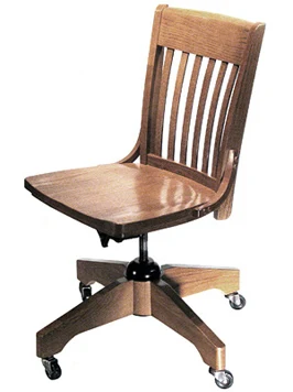 Oak Schoolhouse Swivel Side Chair Side View