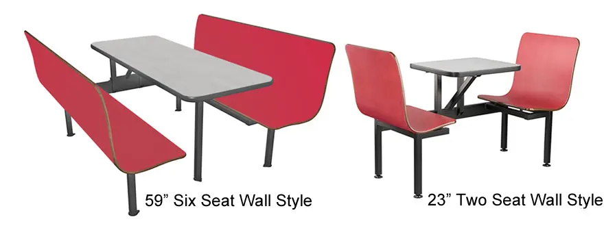 Six Seat And Two Seat Quick Ship Laminated Plastic Contour Booths
