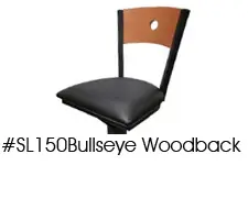Steel Floor Mounted Pedestal Stool Bullseye Wood Back