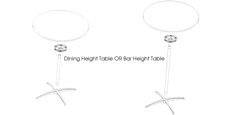Slip Together Table 30 Inch Or 42 Inch High