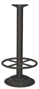 Cast Iron Bottom Steel Column Bar Table Base With Footrest Ornate Victorian Style Small Round