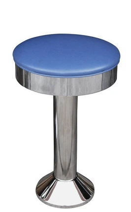 Soda Fountain Counter Stool With Smooth Chrome Ring Seat Without Footrest