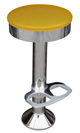 Soda Fountain Counter Stool With Smooth Chrome Ring Seat and Footrest