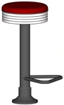 Budget Soda Fountain Counter Stools Black Column Price 30 Inch Seat Height With Footrest Option