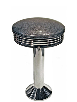 Soda Fountain Counter Stool With Chrome Ring Seat Without Footrest