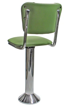 Diner Chair Style Soda Fountain Counter Stool With 1 Inch Thick Seat Rear View