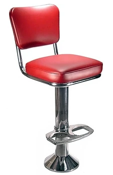Diner Chair Style Soda Fountain Counter Stool With 2 Inch Thick Seat and Cast Aluminum Footrest