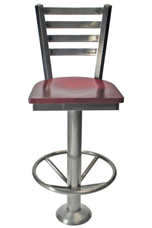 Trapezoid Ladderback Bolt Down Counter Stool Wood Seat