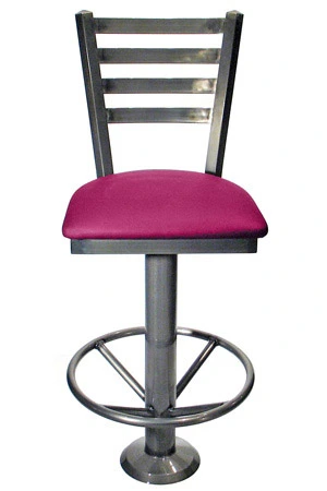 Trapezoid Ladderback Bolt Down Counter Stool Upholstered Seat