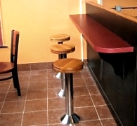 Soda Fountain stools with customer's own wood seats