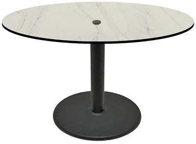 Indoor Outdoor Solid Core HPL Restaurant Table Top Round Marble Pattern