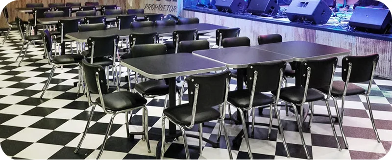 Diner Restaurant Chairs with Optional Stacking Frames