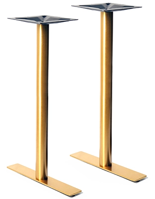 Gold Tone Stainless Steel End Bases Bar Height