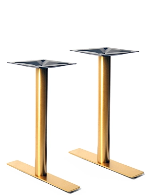 Gold Tone Stainless Steel End Bases Dining Height