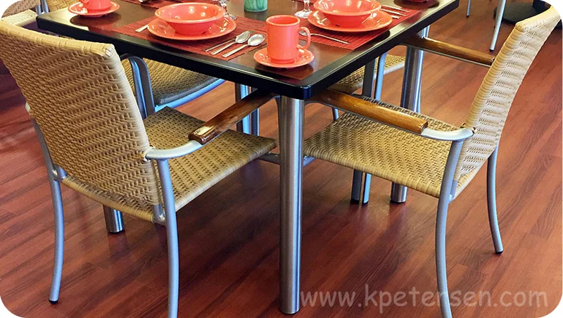 Stainless Steel Table Legs Restaurant Installation