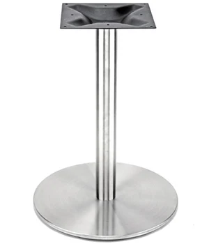 Round Stainless Steel Table Base with Round Stainless Steel Column