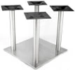 30 Inch Square Stainless Steel Table Base with Four 3 Inch Stainless Steel Column